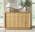 Wetalus 6-Drawer Spacious Mid-Century Modern Dresser with Ample Storage, 47", Oak