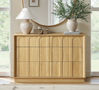 Wetalus 6-Drawer Spacious Mid-Century Modern Dresser with Ample Storage, 47", Oak