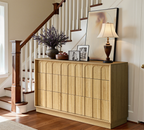Wetalus 9-Drawer Spacious Mid-Century Modern Dresser with Ample Storage, 55", Oak