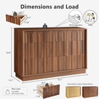 Wetalus 9-Drawer Mid-Century Modern Dresser with Ample Storage, 55", Walnut