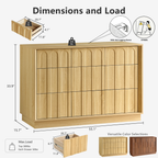 Wetalus 9-Drawer Spacious Mid-Century Modern Dresser with Ample Storage, 55", Oak