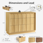 Wetalus 6-Drawer Spacious Mid-Century Modern Dresser with Ample Storage, 47", Oak