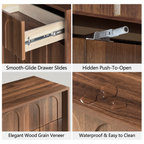 Wetalus 9-Drawer Mid-Century Modern Dresser with Ample Storage, 55", Walnut