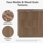 Wetalus 55.1" Mid Century Modern 9 Drawer Dresser, Recessed Design,Walnut