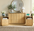 Wetalus 6 Drawer Mid-Century Dresser Nightstand Set, 47" Wood Chest of Drawers, Storage Organizer for Bedroom , Oak
