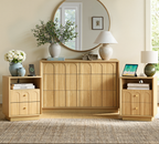 Wetalus 6 Drawer Mid-Century Dresser Nightstand Set, 47" Wood Chest of Drawers, Storage Organizer for Bedroom , Oak
