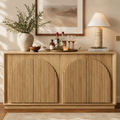 Wetalus 65.3" Mid-Century Modern Fluted Sideboard Buffet Cabinet with Storage,Oak