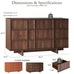 Wetalus 55.1" Mid Century Modern 9 Drawer Dresser, Skeleton Line,Walnut