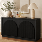 Wetalus 65.3" Mid-Century Modern Fluted Sideboard Buffet Cabinet with Storage,Black
