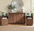 Mid Century Modern Dresser, 6 Drawer Dresser with Storage, 47" Wide Chest of Drawers with Wood Grain Texture, Drawers Organizer for Bedroom, Living Room, Hallway, Walnut