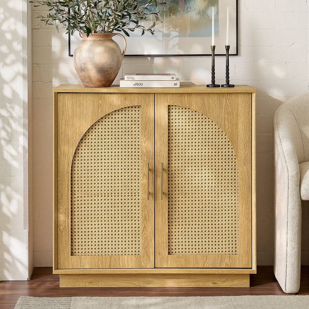 Rattan Sideboard - Oak Natural for Dining Room & Living Room