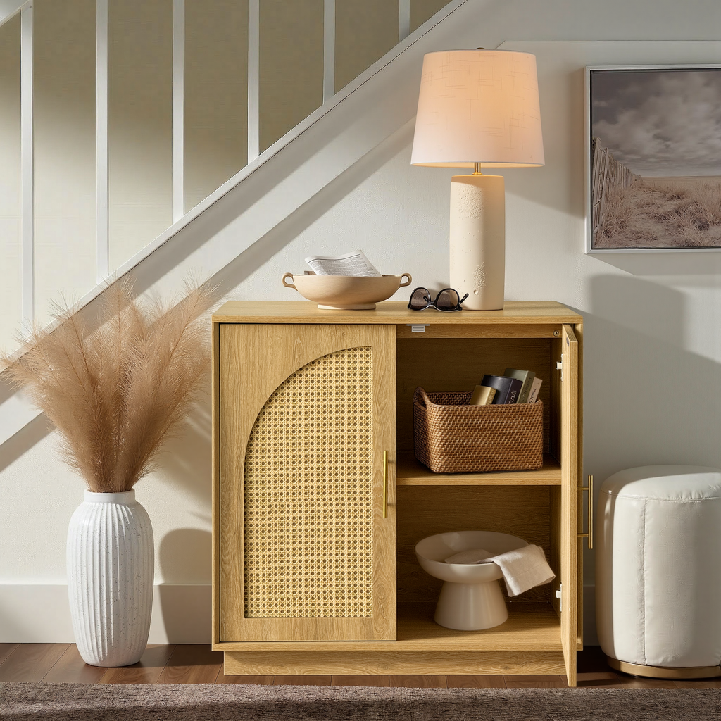 Rattan Sideboard - Oak Natural for Dining Room & Living Room