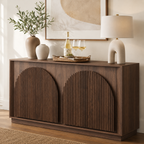 Wetalus 65.3" Mid-Century Modern Fluted Sideboard Buffet Cabinet with Storage,Walnut
