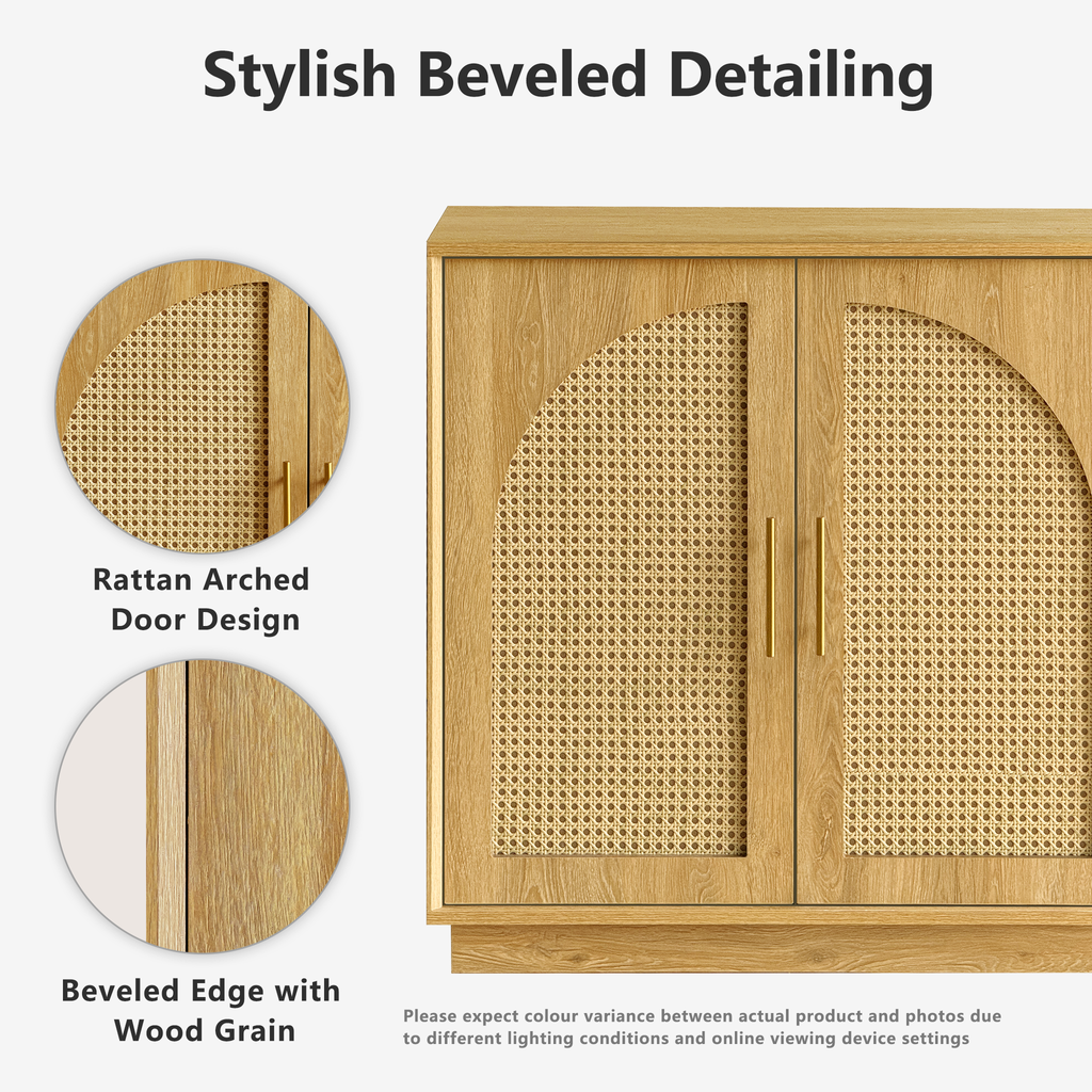 Rattan Sideboard - Oak Natural for Dining Room & Living Room