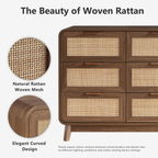 Walnut Rattan 9 Drawer dresser – Boho chic dresser
