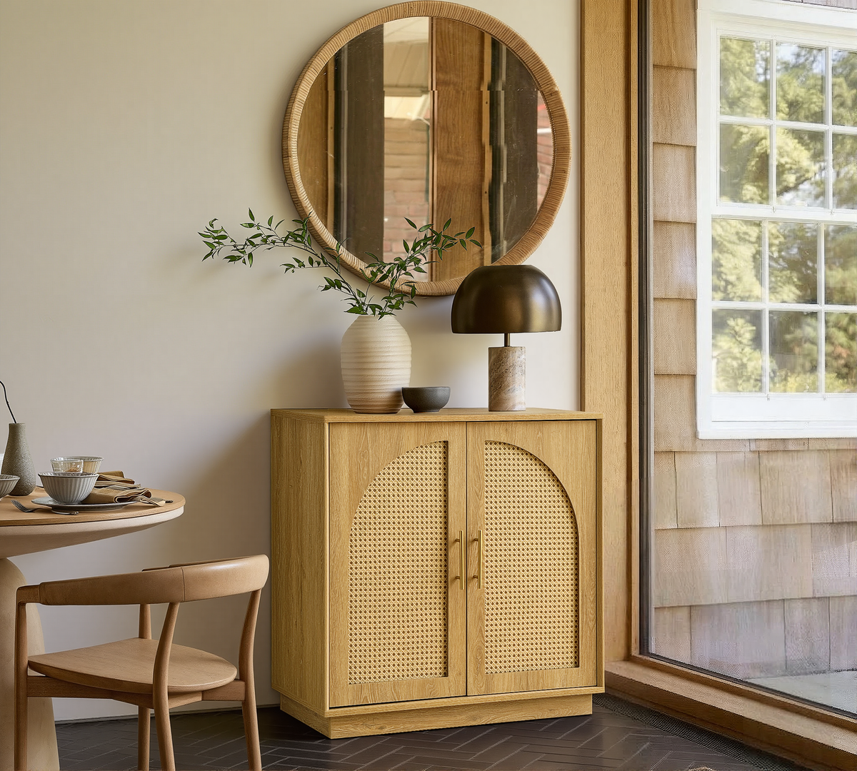 Rattan Sideboard - Oak Natural for Dining Room & Living Room