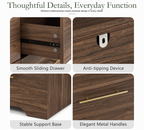 Wetalus 47.2" Mid Century Modern 6 Drawer Dresser, Curved side,Walnut