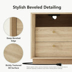 Mid-Century Modern White Oak Nightstand with Beveled