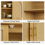 Rattan Sideboard - Oak Natural for Dining Room & Living Room