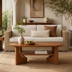 Wetalus 47" Mid Century Coffee Table Oval 2-Tier,Cherry