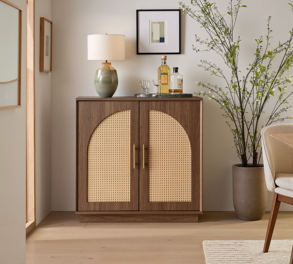 Rattan Sideboard - Oak Natural for Dining Room & Living Room