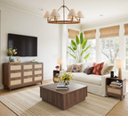 Walnut Rattan 9 Drawer dresser – Boho chic dresser