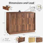 Wetalus 6-Drawer Mid-Century Modern Dresser with Ample Storage, 47", Walnut