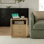 Mid-Century Modern Grok Wood Nightstand with Beveled