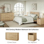 Mid-Century Modern White Oak Nightstand with Beveled