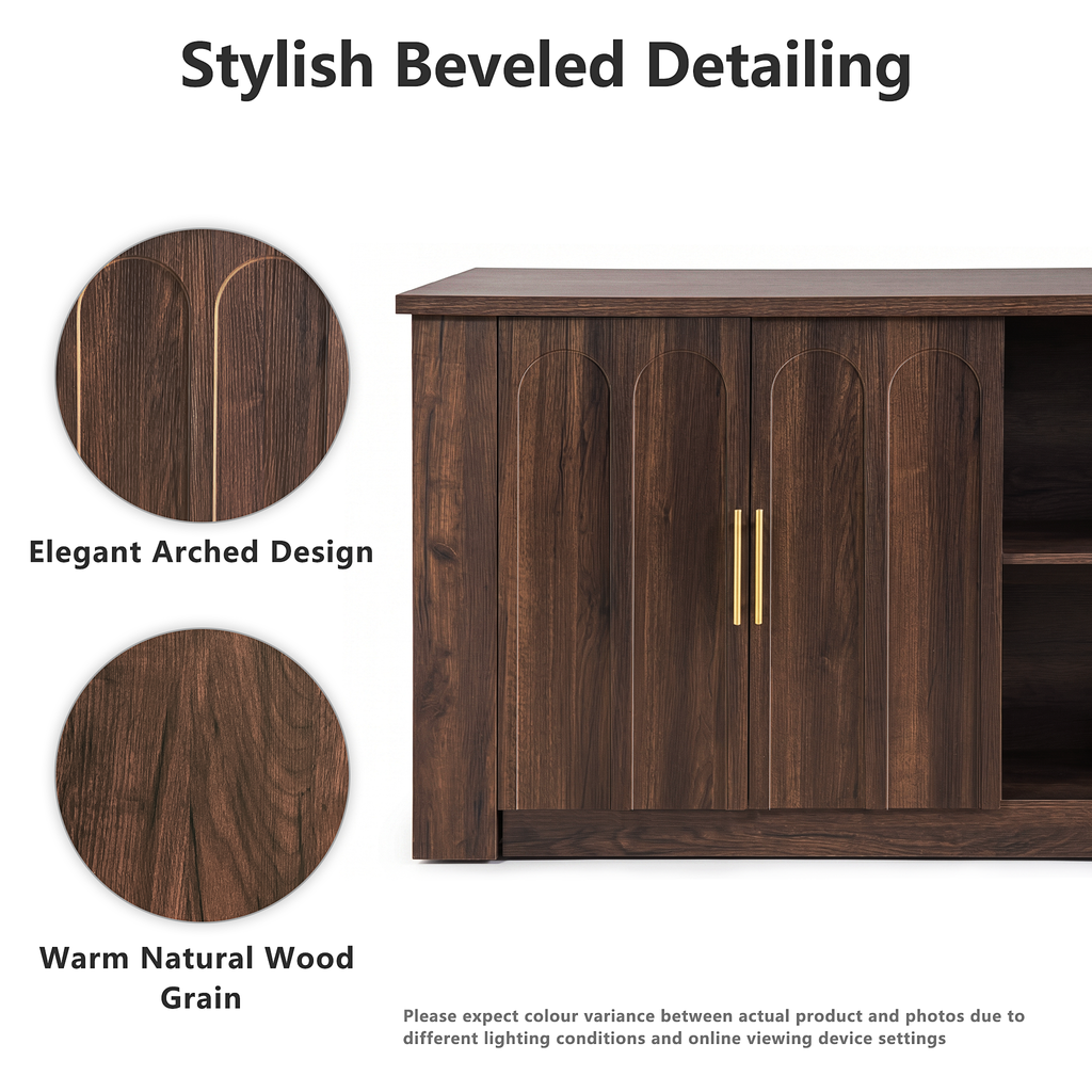 Wetalus 71"Kitchen with Hutch and Shelves, Walnut