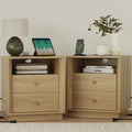 Mid-Century Modern Grok Wood Nightstand with Beveled