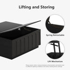 FORTUNETECmid - century modern black wood coffee table