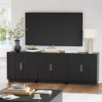 FORTUNETECModern Black Wood Sideboard Buffet Cabinet