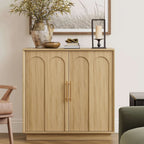 FORTUNETECModern Oak Sideboard Buffet Cabinet with Storage