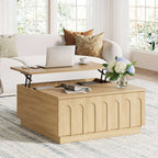 FORTUNETECWhite Oak Coffee Table – Mid - Century Modern Arched | FORTUNETEC