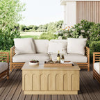 FORTUNETECWhite Oak Coffee Table – Mid - Century Modern Arched | FORTUNETEC